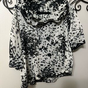 INC International Concepts Monochrome Abstract Blouse